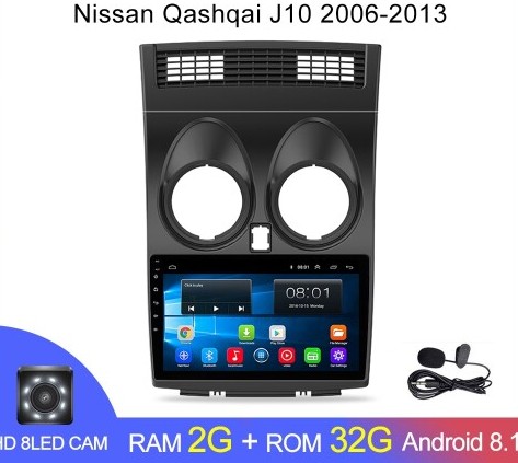 Магнитола Android 2G-32G Nissan Qashqai J10 2006-2013 Магнитола Android 2G-32G Nissan Qashqai J10 2006-2013